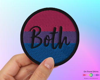 Bisexual Patch, 3" embroidered Patch, Bi Flag Patch, Bisexual Flag Iron On Patch, cheeky Bi Pride Patch, round LGBT Patch, funny Queer Patch