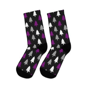 Asexual Christmas Socks, Asexual Pride Flag Aesthetic Socks, festive Asexual Socks, subtle Ace Pride Socks, cute Ace Flag Colors Xmas Socks