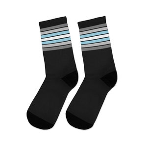 Black Demiboy Flag Socks, One Size, Demiboy Pride Socks, Demiboy Pride Flag Stripes, Demiboy Socks, LGBTQIA Gender Identity Accessories