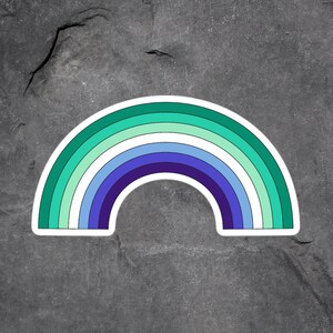 Gay Male Pride Stickers, MLM Pride Flag Stickers, Blue Gay Flag, Heart, Rainbow, Wave, Triangle, Exclamation Mark, Gay Aesthetic Stickers image 5