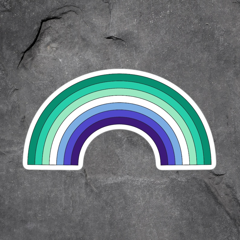 Gay Male Pride Stickers, MLM Pride Flag Stickers, Blue Gay Flag, Heart, Rainbow, Wave, Triangle, Exclamation Mark, Gay Aesthetic Stickers image 5