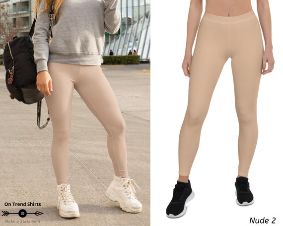 Nude Leggings for Women, Skin Tone Gym Leggings, Solid Neutral Skin Coloured  Workout Activewear, Beige Leggings, Trendy Dance Tights -  Canada