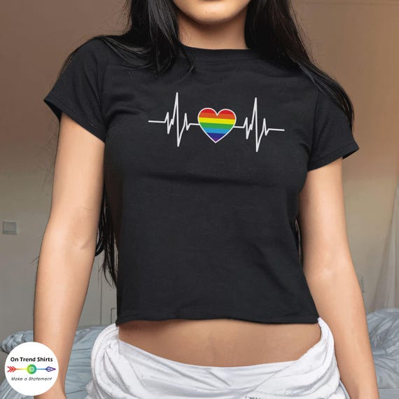 Lgbt Rainbow Heartbeat T-Shirt Gay And Lesbian Pride Lgbt Rainbow Heartbeat T-Shirt Gay And Lesbian Pride