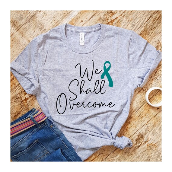 Ovarian Awareness T-Shirt American Flag Teal Ribbon Top Tee Ovarian Awareness T-Shirt American Flag Teal Ribbon Top Tee