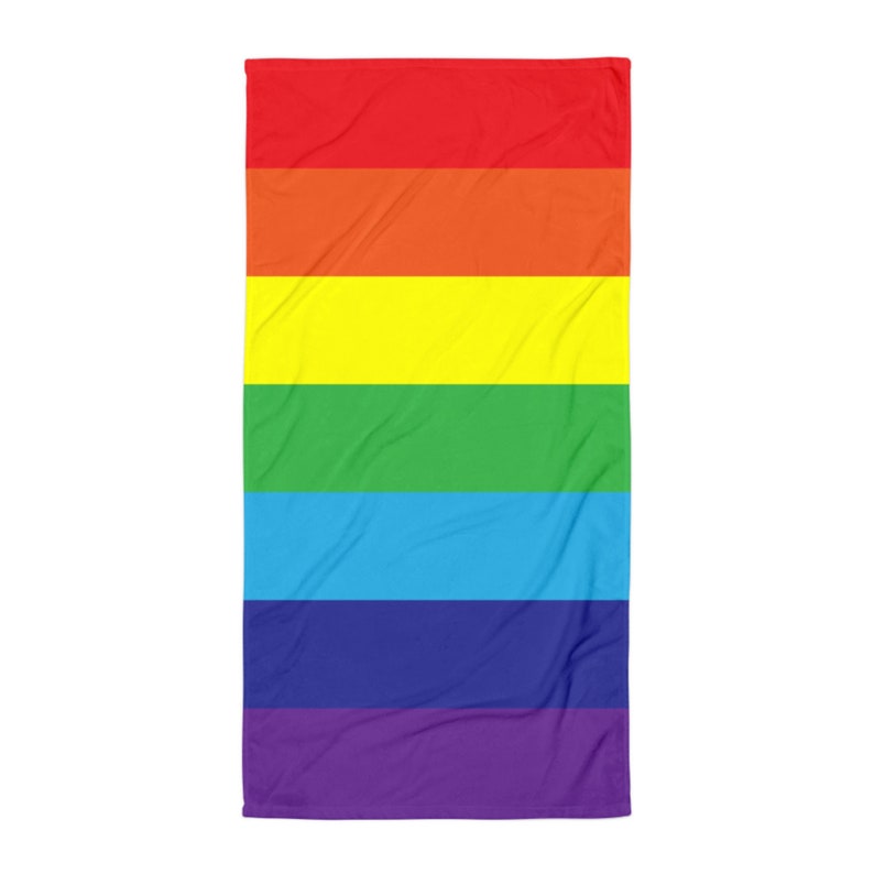 Rainbow Beach Towel Rainbow Flag Towel Printed Towel Etsy