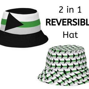 2 in 1 reversible Demiromantic Flag Bucket Hat, Demiromantic Pride Hat, LGBTQIA Pride Accessories, Aro-Spec Awareness, Queer Pride Merch