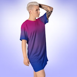 2xs - 6xl ombré Bisexual Flag Dress, Bisexual Dress, Bi Pride Dress, Bisexual Clothing, Bisexual Pride Dress, oversized Bi Pride Flag Dress
