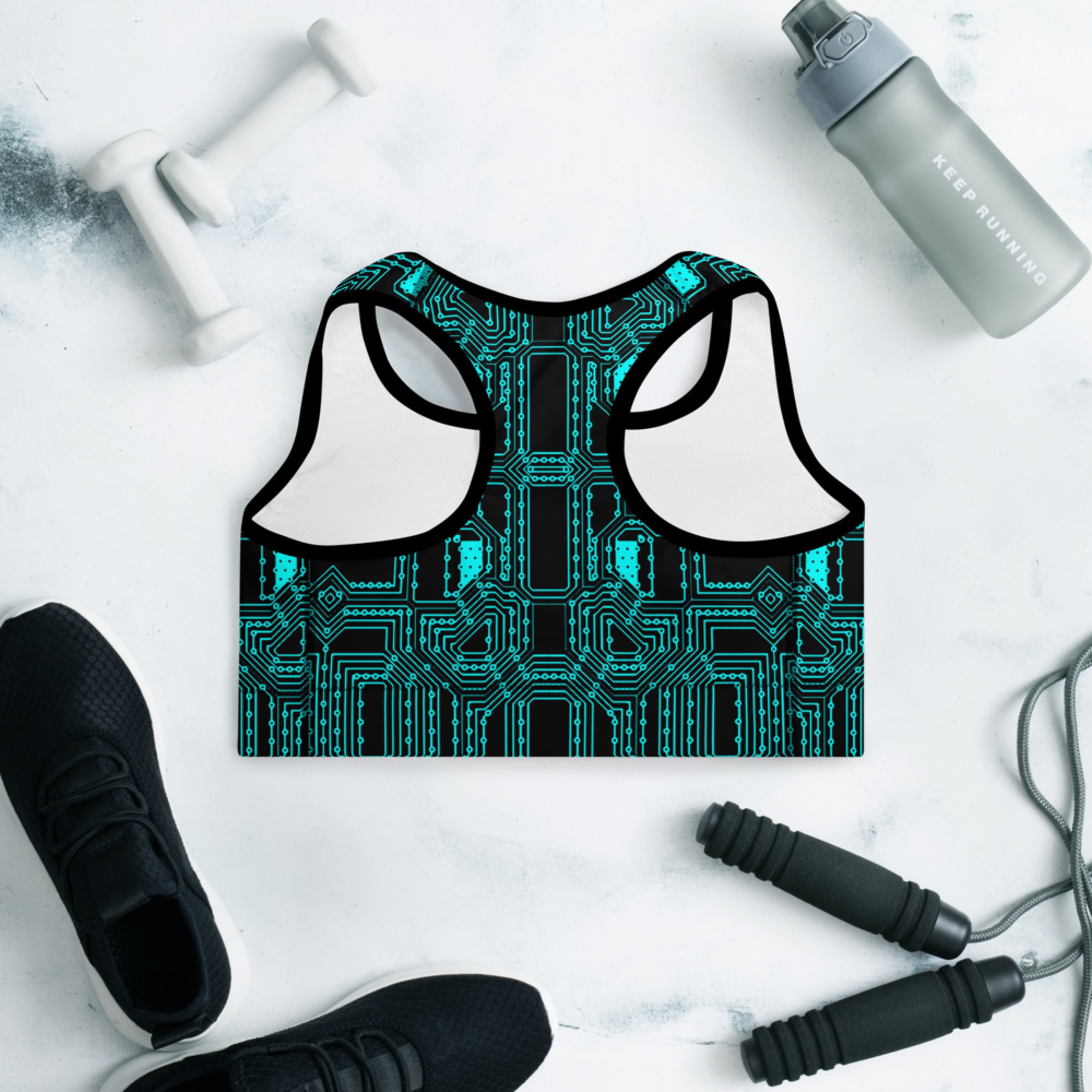 Circuit Board Sports Bra Cyber Goth Training Bra Futuristic | Etsy