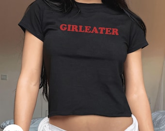 Girleater funny Lesbian Shirt, 90s style WLW Baby Tee, Y2K Shirt, Bisexual, Gay, Queer Pride Shirt, Lesbian Girlfriend Gift, Queer Fashion