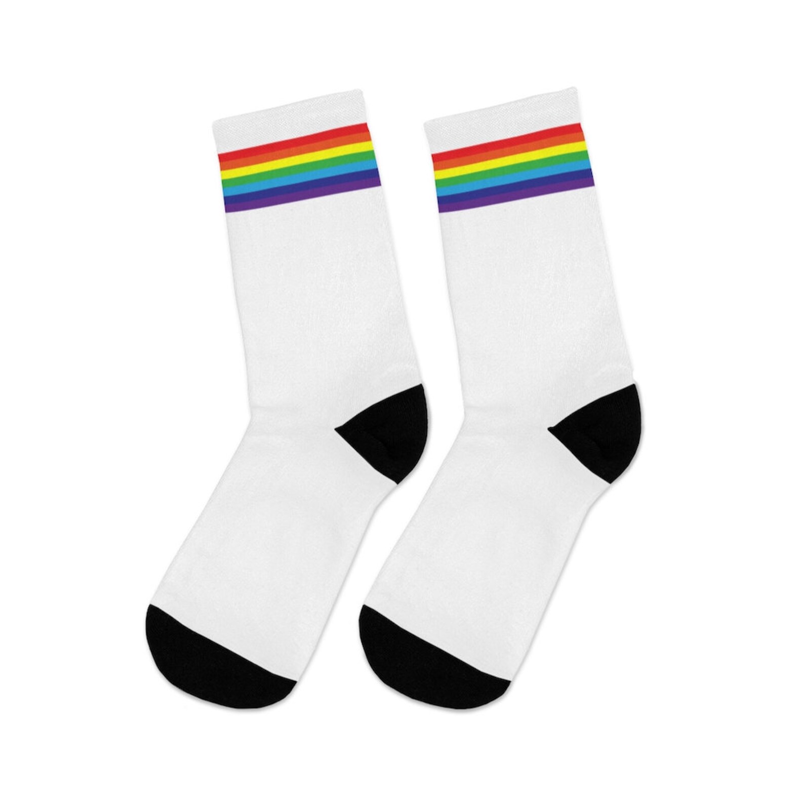 White Rainbow Socks One Size LGBT Socks Gay Pride Socks - Etsy