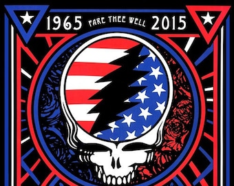 Grateful Dead - 50 Years - 1965-2015 - Santa Clara CA to Chicago IL - Poster 13x19"