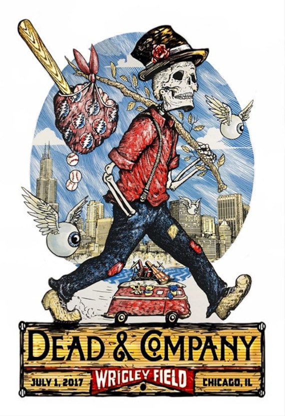 Dead & Company Chicago Wrigley Field July 2017 Poster Etsy
