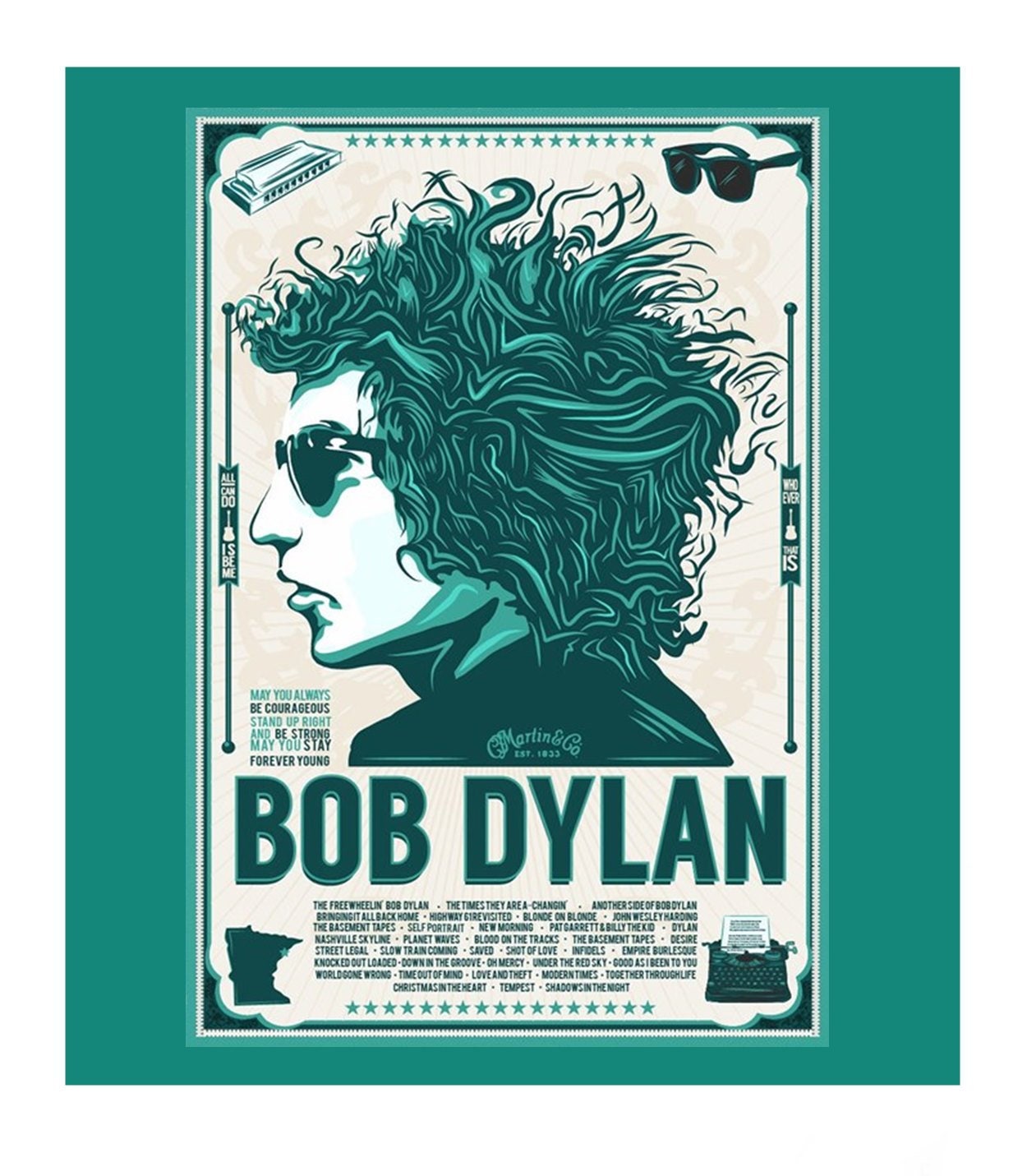 Bob Dylan - Concert Promo - With Martin Guitars - Poster 13x19