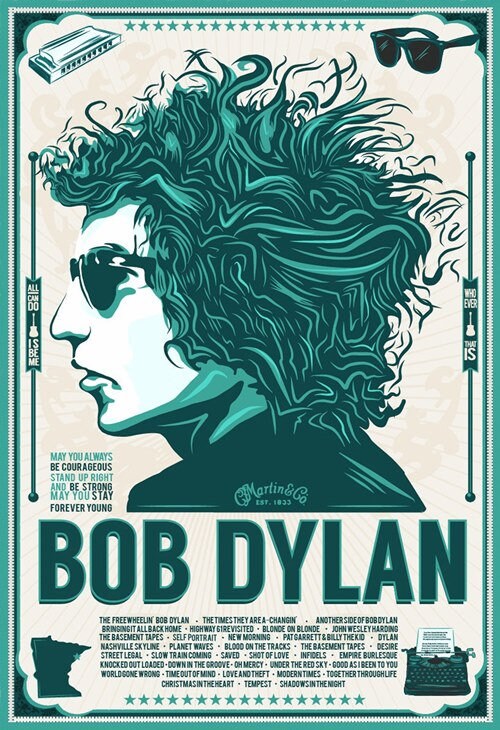 Bob Dylan - Concert Promo - With Martin Guitars - Poster 13x19