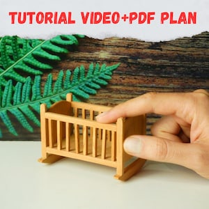 Miniature Baby Crib PDF Plan 1:12 Scale Dollhouse Furniture Tutorial DIY Download - PDF Plan Mini Woodworking