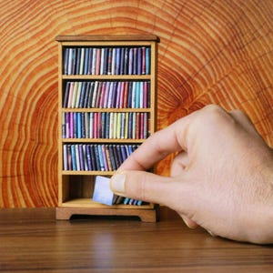 Miniature Bookcase PDF Pattern – 1:12 Scale Dollhouse Bookshelf, Printable Plan with Video Guide