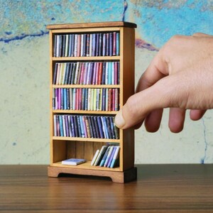 Dollhouse Bookshelf PDF Plan – 1:12 Miniature Bookcase Tutorial, Printable Furniture Pattern, DIY Dollhouse Shelf