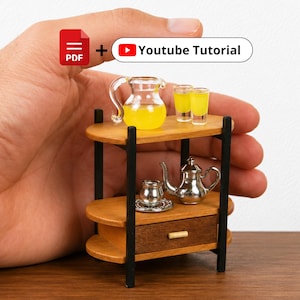 DIY Miniature Kitchen Table PDF Plan | Full Build Video Included | 1:12 Dollhouse Furniture | DIY Mini Table - Printable Pattern