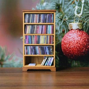 DIY Dollhouse Bookshelf Plan – 5 Shelf Miniature Bookcase PDF, Printable Pattern for 1:12 Furniture