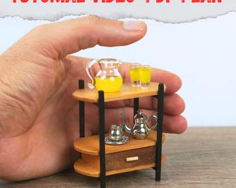 Miniature Kitchen Table PDF Plan | 1:12 Dollhouse Furniture | DIY Mini Table Digital Downloa