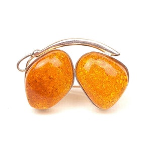 Baltic Amber Pin, Handmade with Natural Honey Amber.