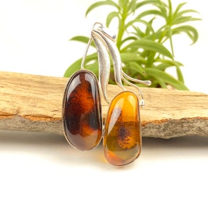 Colgante de ámbar báltico, hecho a mano con ámbar cereza natural.
