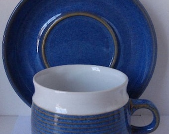 Vintage Denby Flat Cup and Saucer Set - chatsworth - 12 available