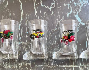 Vintage  Kristall Lubiana type car boot shot glasses - 4 pc