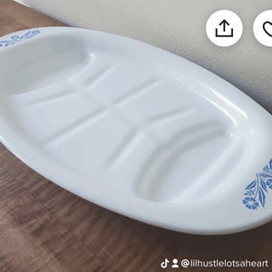 Corning Blue Cornflower Oven Roaster P-19 Corningware  Vintage 1960’s