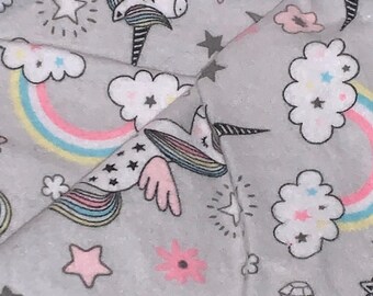 Unicorn magical flannel - fabric - fat quarter -