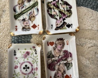 vintage card ash tray japan hearts spades Diamonds Clubs Vintage Ash Tray NEAT