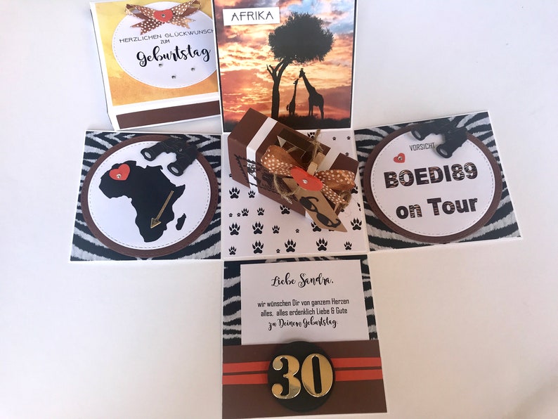 Explosionbox Travel Explosionbox Wedding Explosionbox Africa Money Gift Travel Voucher Happy Birthsday Wedding Gift Weddinggift