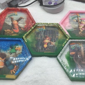 Classic DK  Country 2 Coasters (5 set resin coasters)