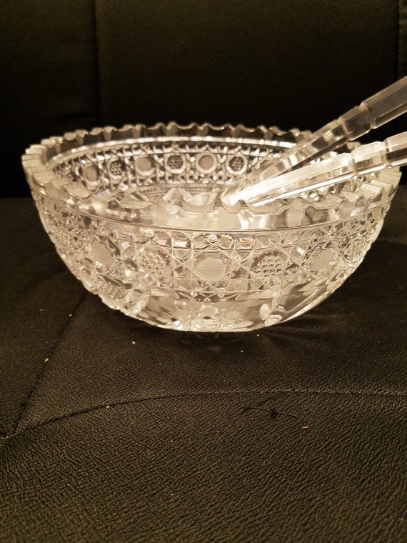 Vintage glass top salad bowl set