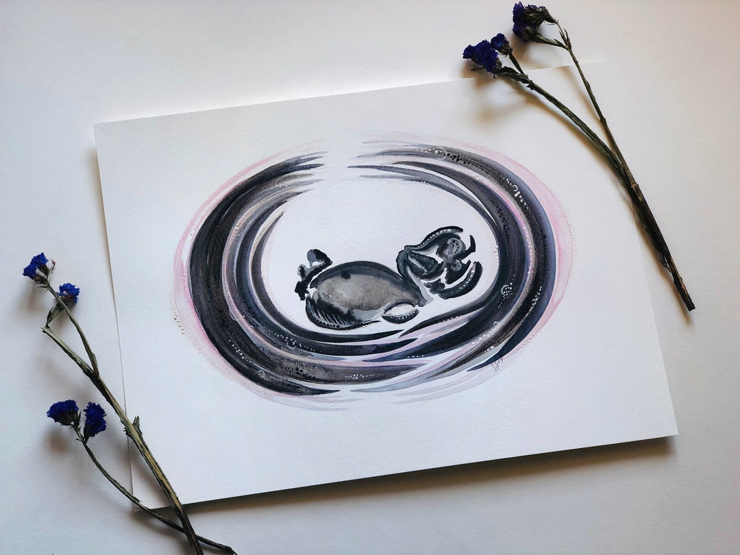 Goth Baby Custom Witchy Nursery Decor, Art Commission Painting From Photo for Ultrasound Frame ...