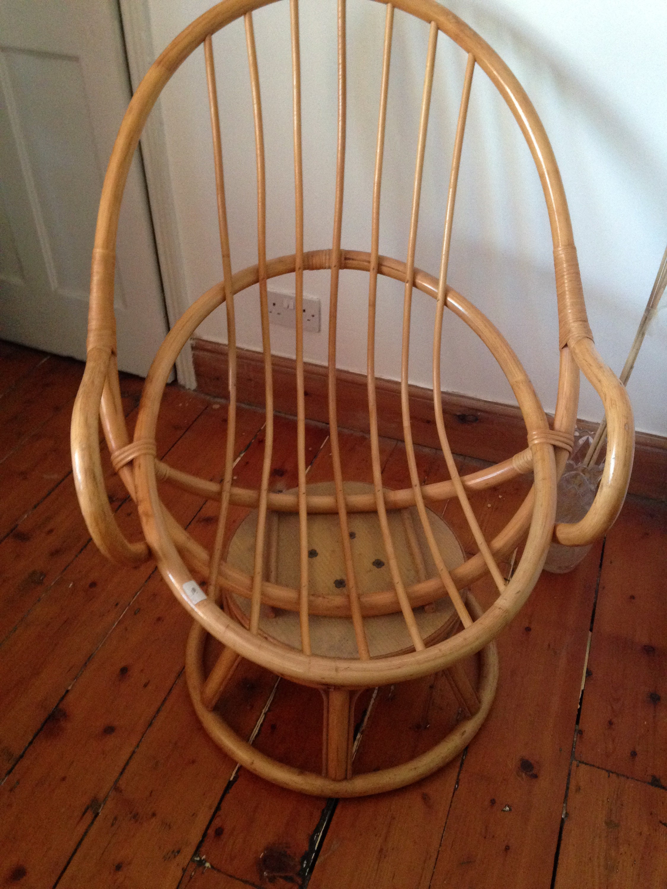 Sale Fabulous Vintage Bamboo Swivel Egg Chair Franco Albini Etsy