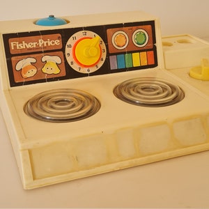 Vintage Retro Fisher Price 1978 Table Top Kitchen Hob Cooker Oven Fun with Food Magic Glow Burner Collectable