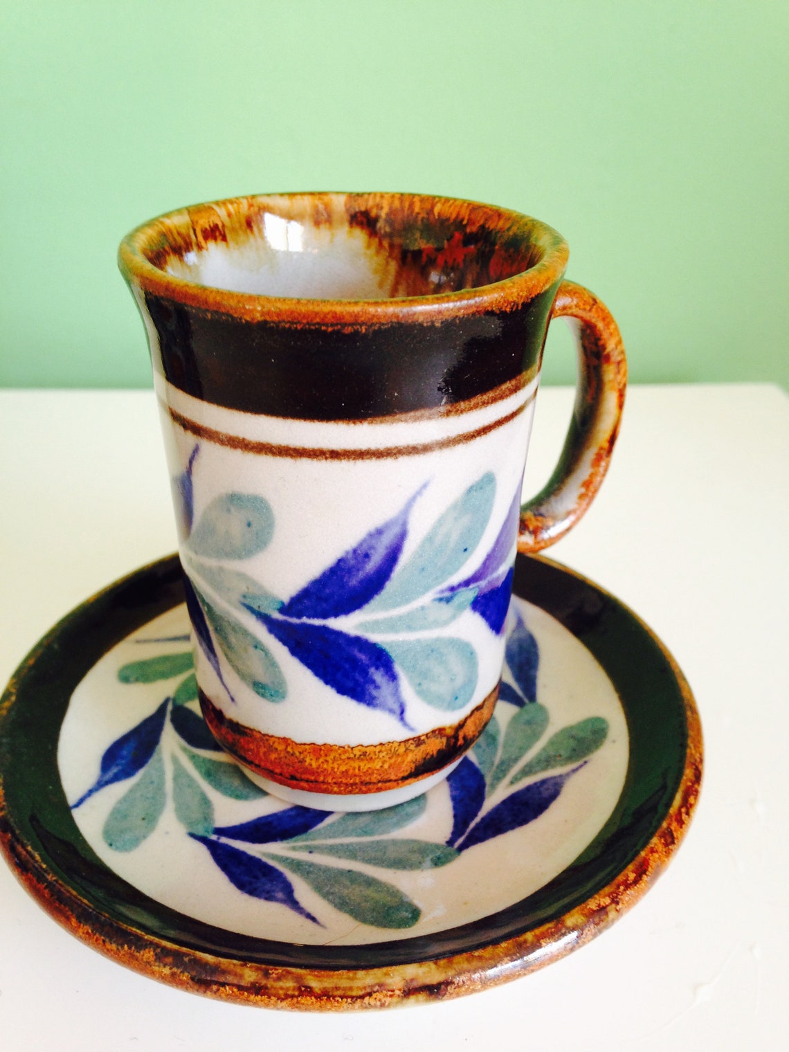 Pair of Vintage Ceramic Coffee Cups and Saucers Vintage Etsy