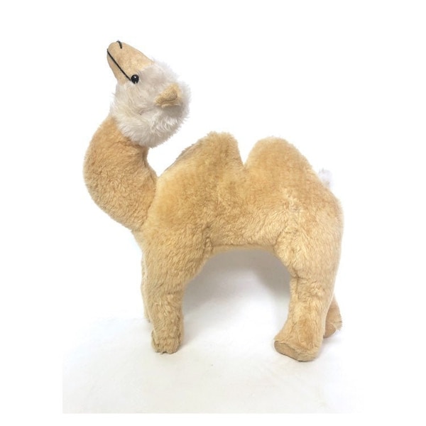 1950s vintage camel soft toy.  17.5" stuffed animal. Nativity plush camel. Vintage children toy.