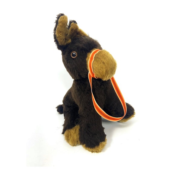 70s 80s Vintage Soft Toy Donkey by Hallmark Toys. Brown Plush
