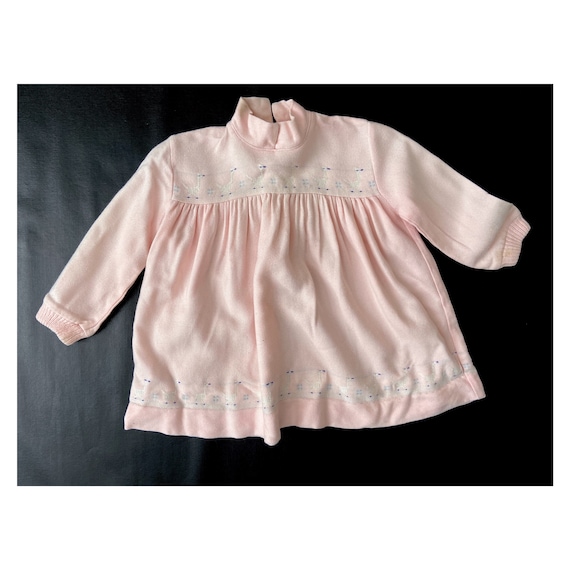Pale pink vintage infant girl dress. Pink dress w… - image 1