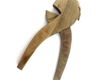 Vintage Carved Wooden Nutcracker, Scandinavian Folk Art