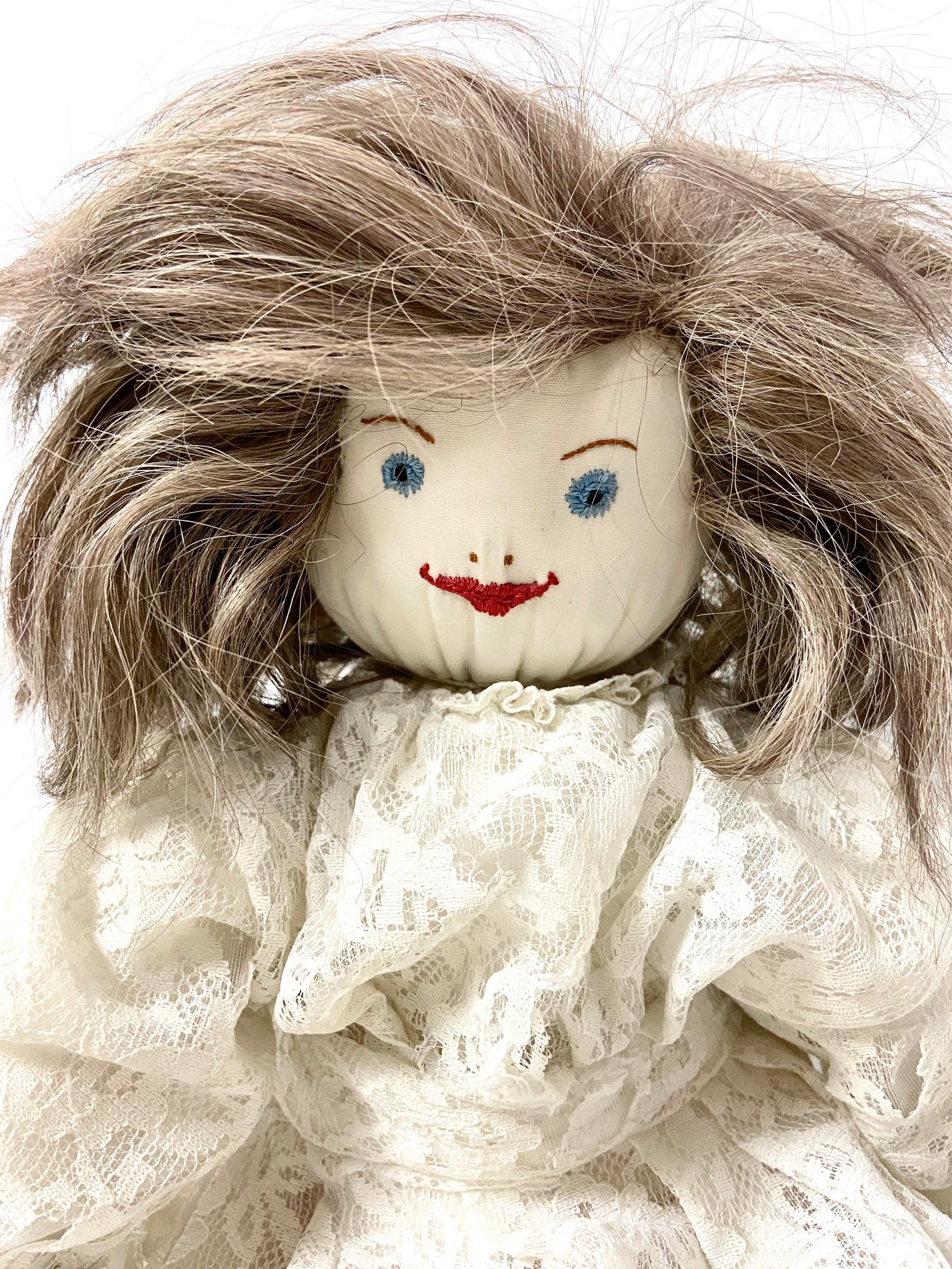 Vintage 1950s Creepy Rag Doll. Hand Made Big Fabric Doll in a Etsy