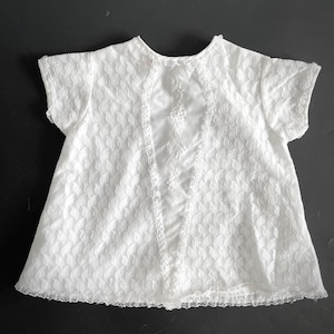 Vintage white nylon lace embroidered baby dress by Stevex. 14 months