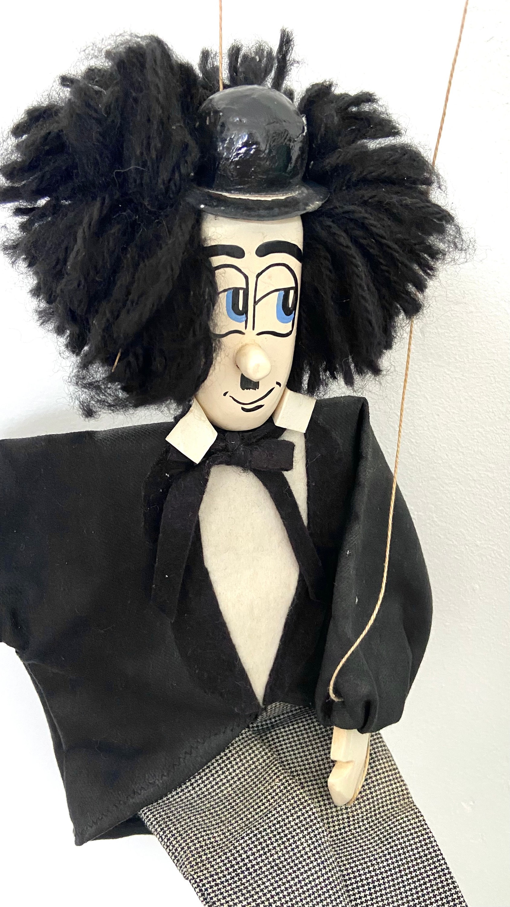 Vintage Charlie Chaplin String Marionette. Black and White Wooden ...