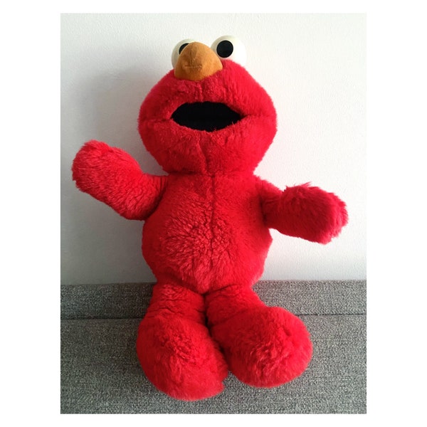 1997 Tyco Tickle Me Elmo en peluche qui rit. Marchandise Rue Sésame. 16"