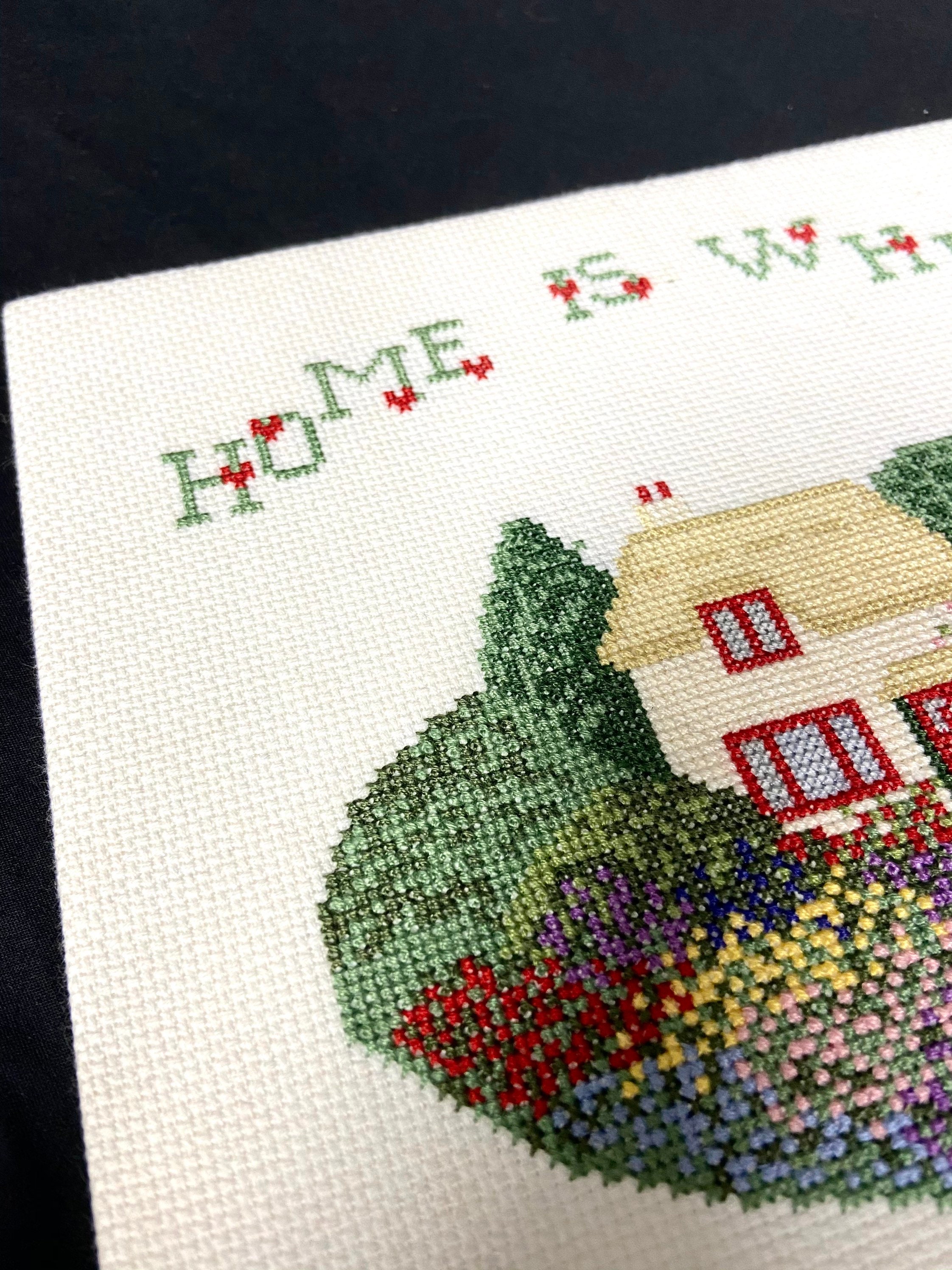 Home is Where the Heart Is. Cross Stitch Rectangular Picture. Etsy