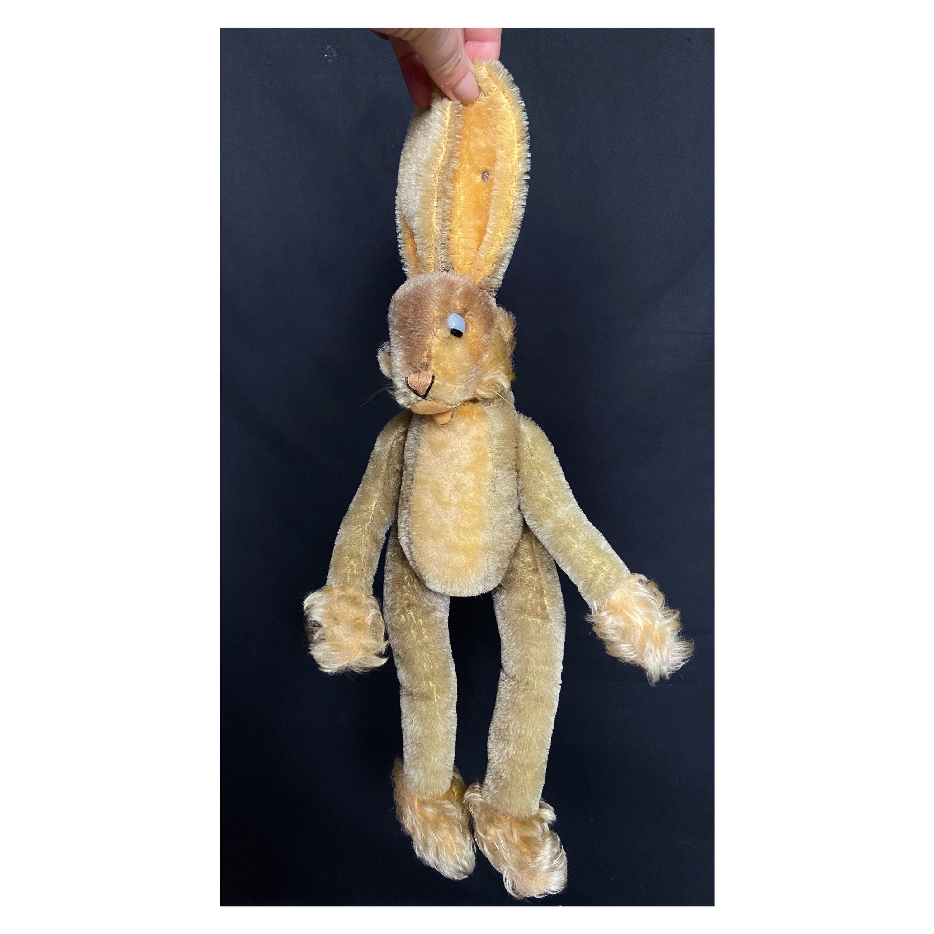 Vintage 60s Lulac Rabbit by Steiff. Collectible Soft Toy Rabbit. 17