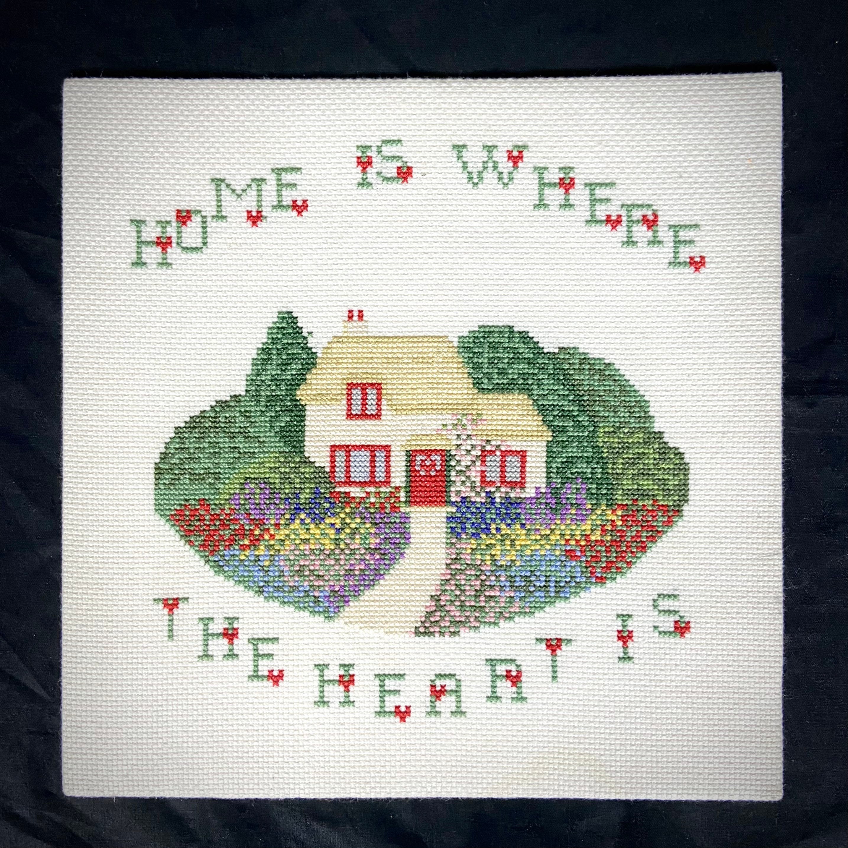 Home is Where the Heart Is. Cross Stitch Rectangular Picture. Etsy