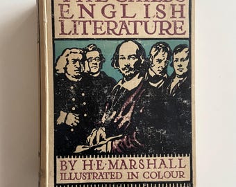 Livro de Literatura Inglesa Antiga de 1909, H.E. Marshall, Ilustrado
